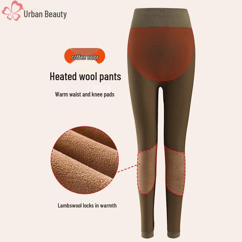 

Women s High-Waist Wool Blend Thermal Leggings One Size