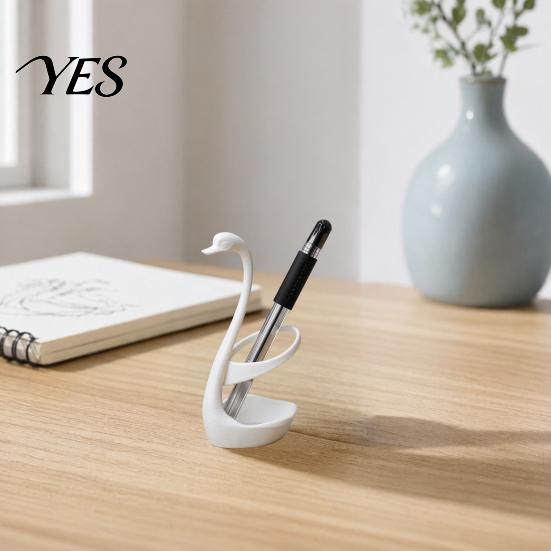 Bathroom Toothbrush Organizer 3D Printed Swan Holder, with Hollow Water-Draining Design, Black White Breathable Stand Dual Color, Widened Stable Base,