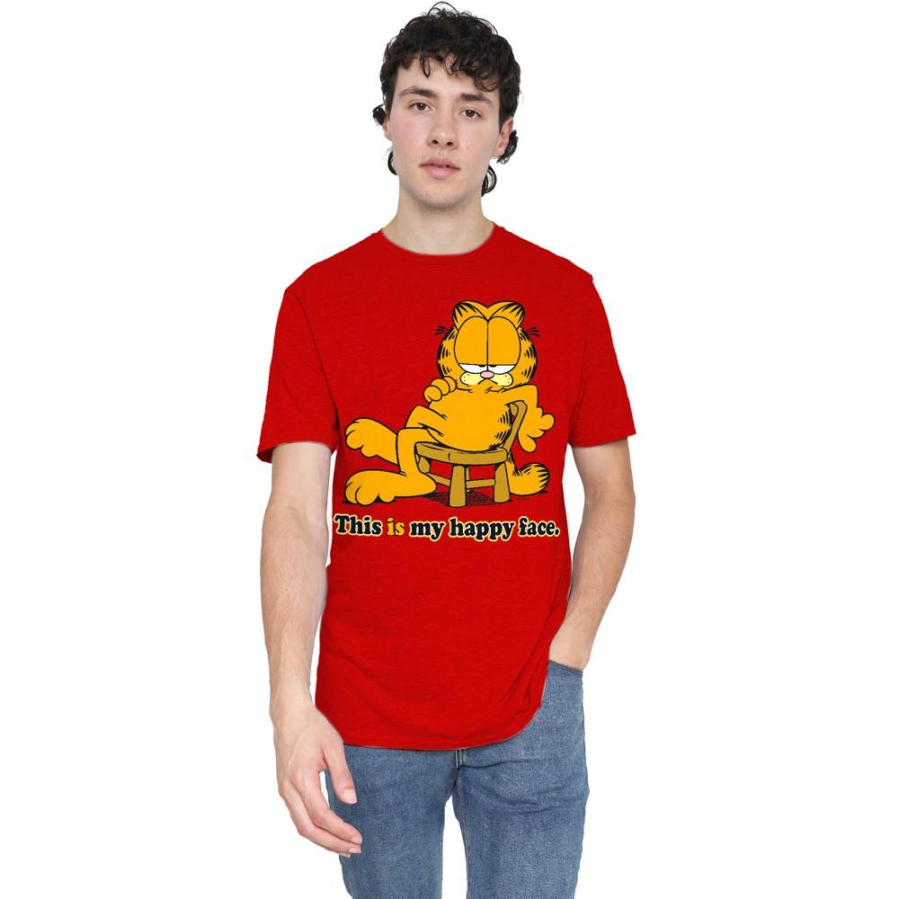 Garfield Happy Face T-Shirt S-3XL Red M