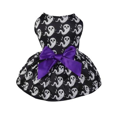 Halloween Dog Dresses All Size Pet Bowknot Pumpkin Print Dog 2Leg Dress Pet Costume Theme Party Cats Photoshoots Outfit