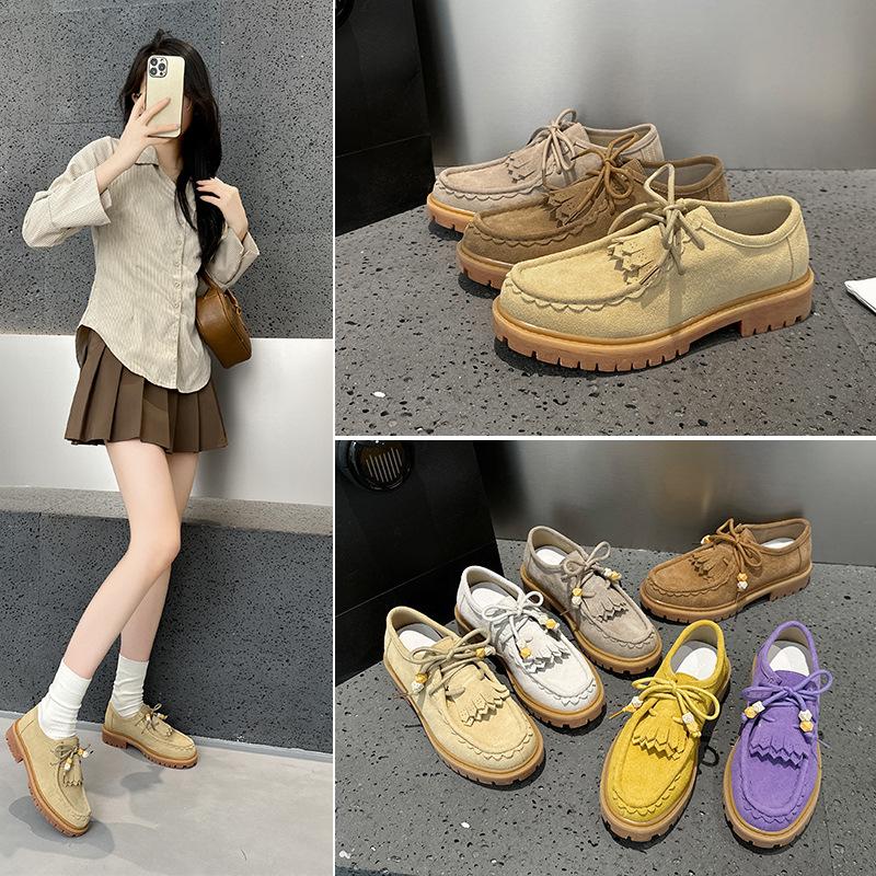 Fashion NEWFashionable Tassel Women Shallow Mouth Single Shoes Spring New Item Suede Quality Comfortable And Elegant Flat Shoes