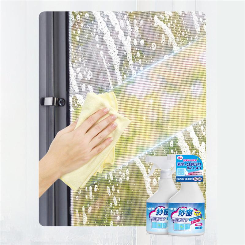 No-Rinse Window Screen Cleaner Powerful Stain & Grease Remover for Fiberglass & Metal Mesh Cleaning Spray Without Removing Screens