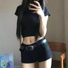 American Spicy Girl Low-Waist Black Denim Shorts for Women - Summer 2026