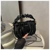 New Bag Women's 2025 Fashion Trend Messenger Bag Versatile Casual Chain Shoulder Bag Solid Color Portable Pleated Bag
