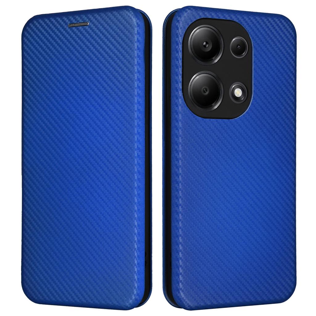 For Xiaomi Redmi Note 13 Pro 4G/Poco M6 Pro 4G Case Carbon Fiber Texture PU Leather Phone Cover