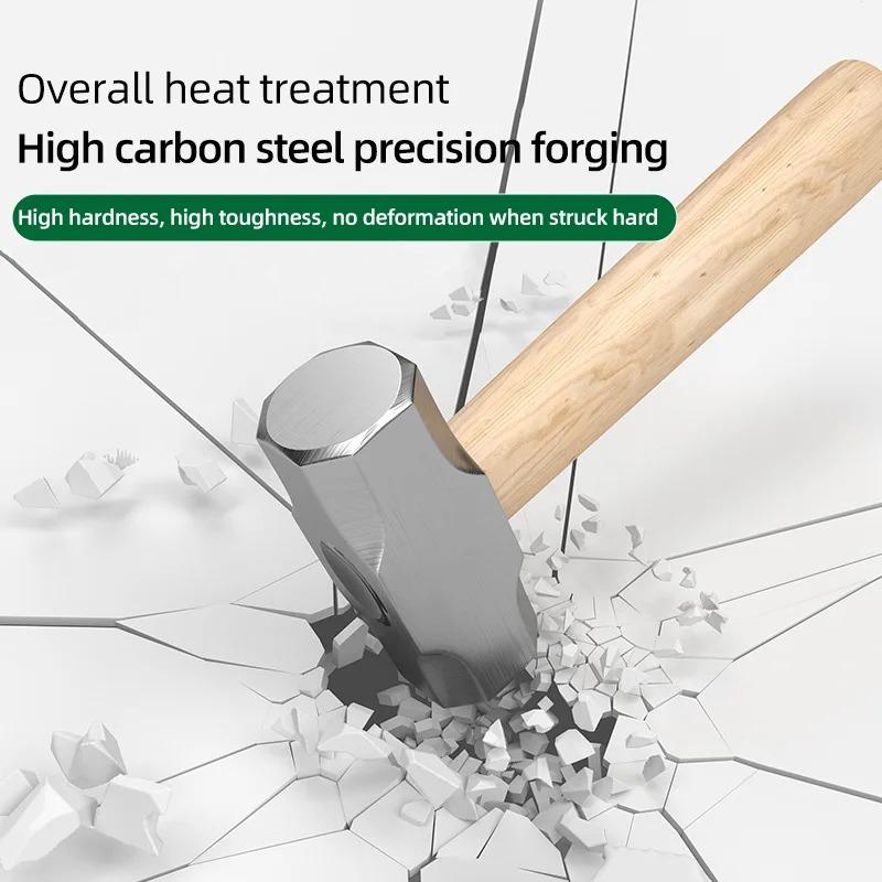 Mini Hammer High Carbon Steel Hammer Solid Wood Short Handle Octagonal or Round Head Hammer Small Manual Hardware Tool