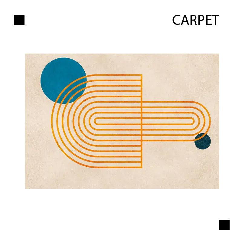 Nordic Modern Minimalist Living Room Carpet Abstract Non-slip Luxury Bedroom Rug Home Decoration Fluffy Square Vortex Mat