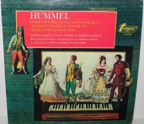 

LP Record JOHANN NEPOMUK HUMMEL MARTIN GALL Concertino In G Major For Piano And TV34348 Turnabout US Classical Used