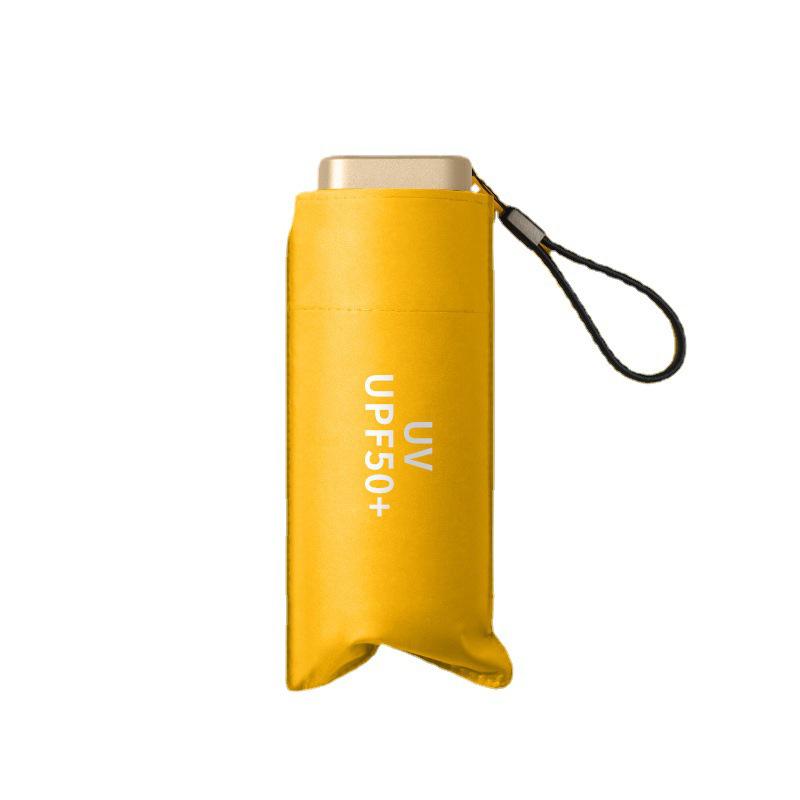 Flat Five-Fold Women's UV Protection Sunshade Umbrella: Dual-Use Mini Folding Umbrella.
