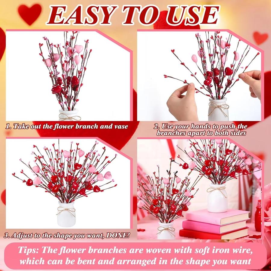 Artificial Flowers Handmade Valentine's Plastic Love Combination Outdoor Arch Wedding Bridal Bouquet Home Room Diy Gifts Hotsale