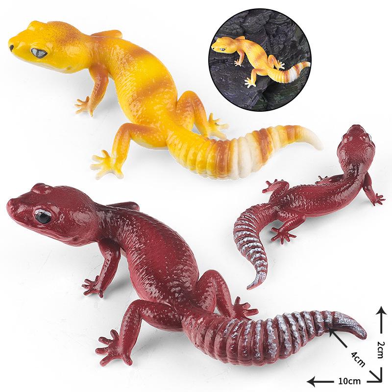 Solid Cognitive Reptile Toy: Gecko Model Lizard Ornament for Children