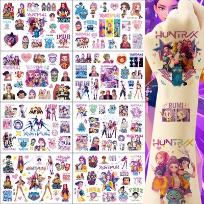 Cartoon Kpop Demon Hunters Temporary Tattoo Sticker Rumi Cute Waterproof Tattoo For Funny Party Gift