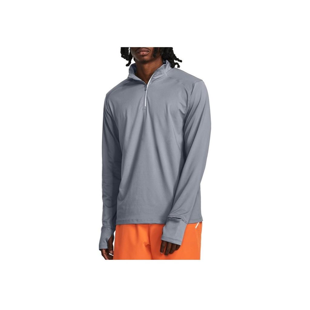 Under Armour Solid Color Stand Collar Half Zip Long Sleeve Raglan American Vintage T-Shirt Men Tops 1379288-035
