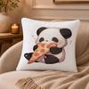 panda Cushion Cover Anti-dustmite Pillowcase Invisible zipper silky short plush Sofa cushion cover