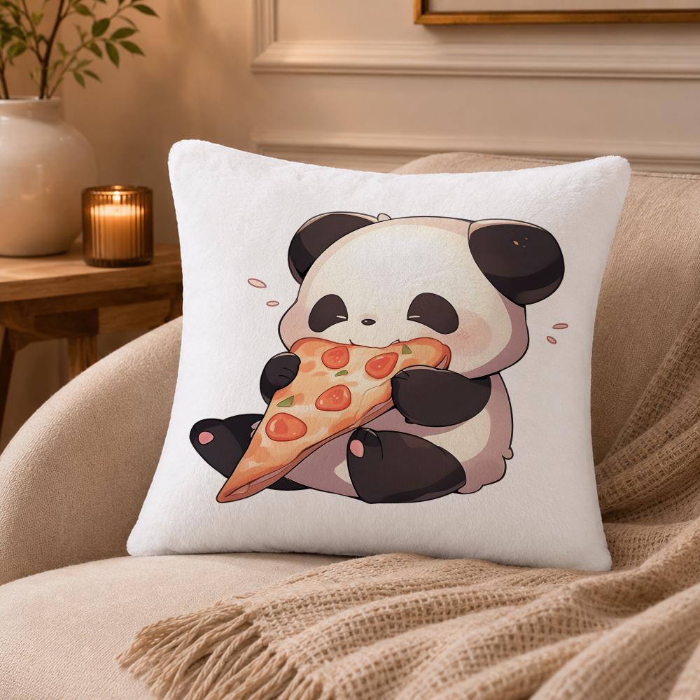 panda Cushion Cover Anti-dustmite Pillowcase Invisible zipper silky short plush Sofa cushion cover
