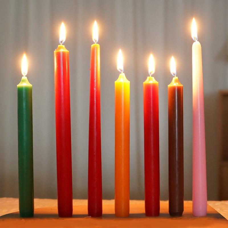 Ivory White Long Stem Taper Candles for Weddings and Emergencies