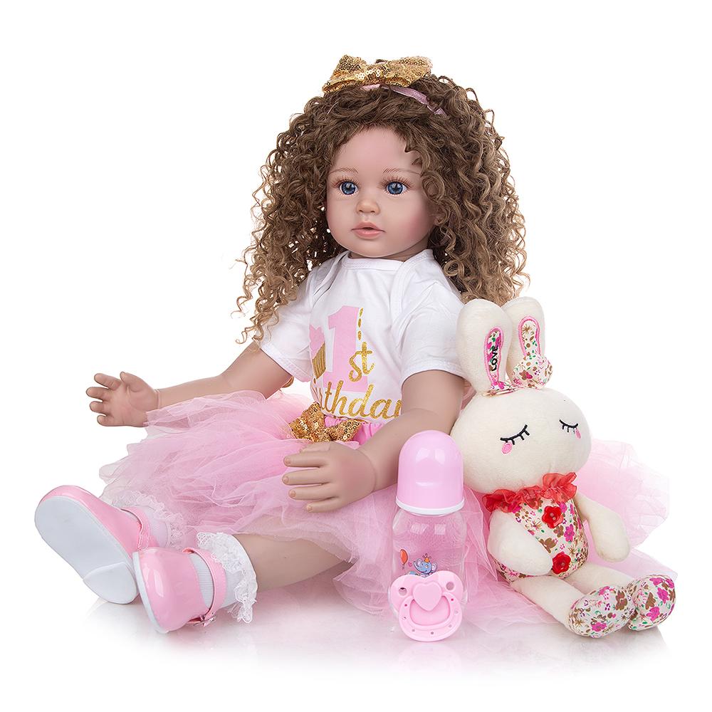 KEIUMI Panenky 24 Inch Reborn Baby Dolls Realistické princezny látkové tělové módy Reborn menina pro děti Vánoční dárky ke dni dětí