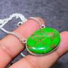 Green Turquoise Gemstone Handmade 925 Sterling Silver Jewelry Necklace 18" J3o34