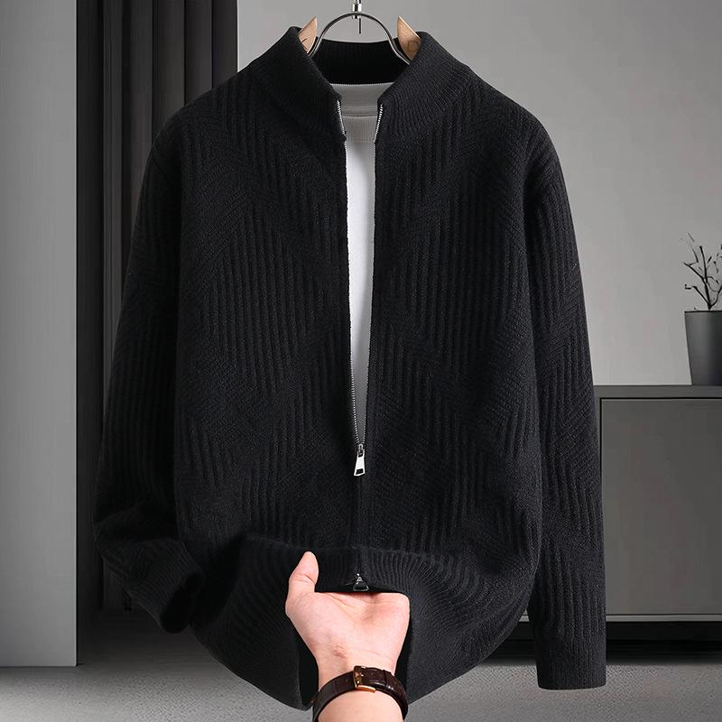 Autumn 2023 Men's Stand-Up Collar Knit Cardigan