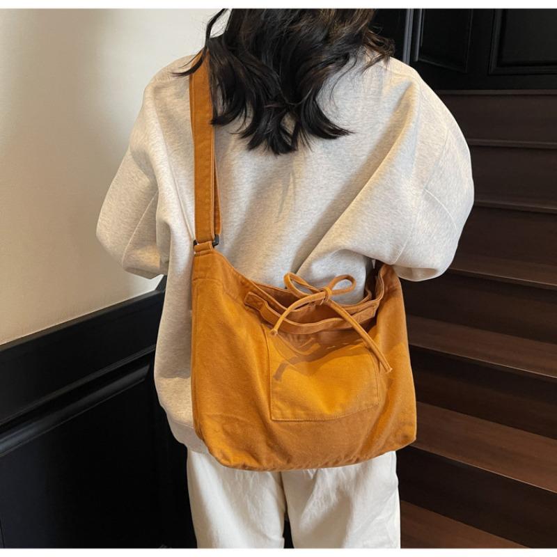 Canvas bag women's large-capacity new casual shoulder messenger bag versatile summer premium tote bag