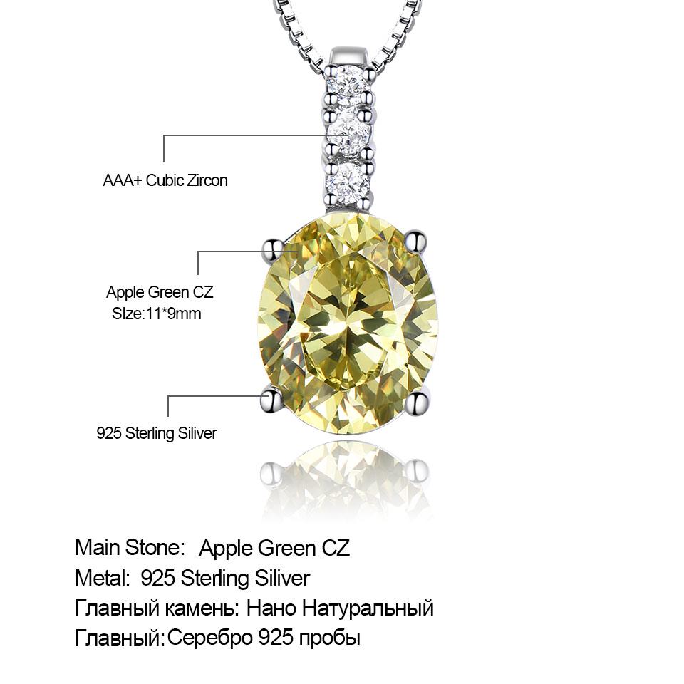 Umcho Luxus Vintage Oval Apfelgrün Zirkon Anhänger Halsketten für Frauen Marke Feine Hochzeit