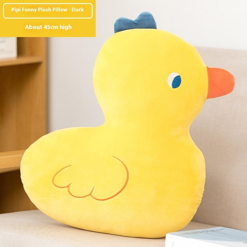 Creative Pipi Funny Doll Pillow Ugly Cute Yellow Duck Cushion Cute Girly Heart Plush Toy Sleeping Gift for Girlfriend