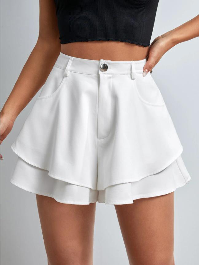

2026 Spring European & American High-Waisted Slimming A-Line Suit Skirt for Women Double Extra Large (2XL) белый