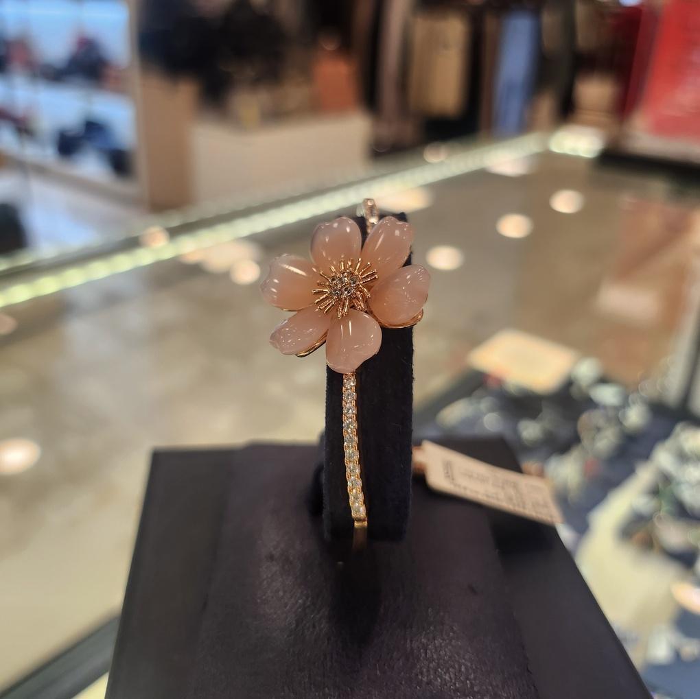 Atria Rose Quartz Flower B Raw Stone Flower Bracelet AROBAET0001PKF