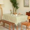 Dining Table Coffee Table Tablecloth Jacquard Cotton And Linen Lattice Fringed Lace Rectangular Pastoral Tablecloth