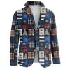 Herren Hässlicher Weihnachten Kord Warmtaschen Anzugjacke Strickjacke Herren Freizeitanzug