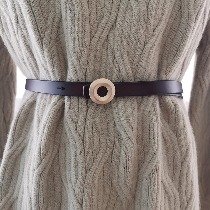 Women Stylish Leather Belt Jeans Trousers Alloy Fastener Trendy Look Decoration