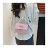 Pink Tote Bowknot Bags Women Single Shoulder Crossbody Bags Niche Fashion Cute Small Square Bag