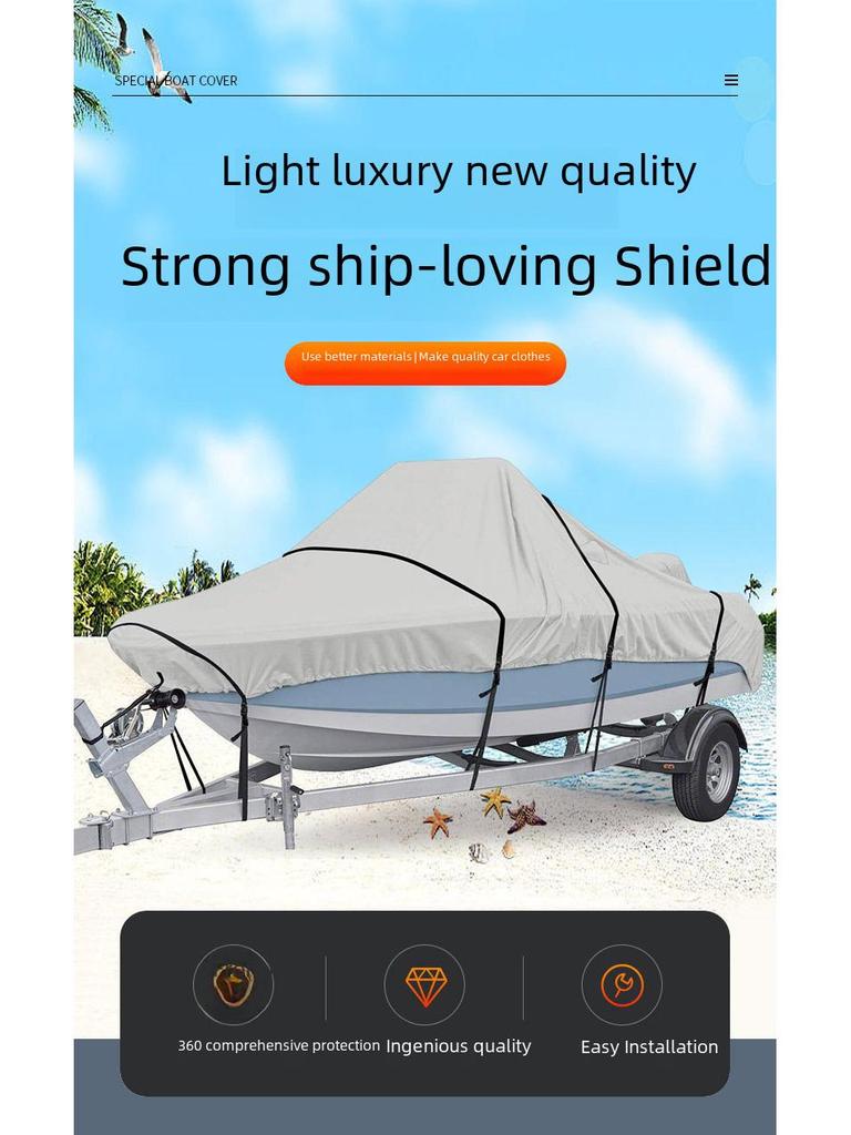 V-förmige Außen-Yachtabdeckung: Sonnen- & Regenschutz, Polyester-Taft 190T Rumpfabdeckung.