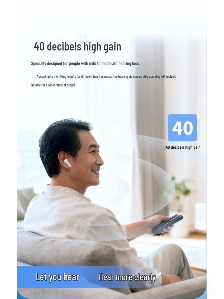 Invisible In-Ear Wireless Hearing Aids with Noise Reduction and Magnetic Charging for Young and Elderly