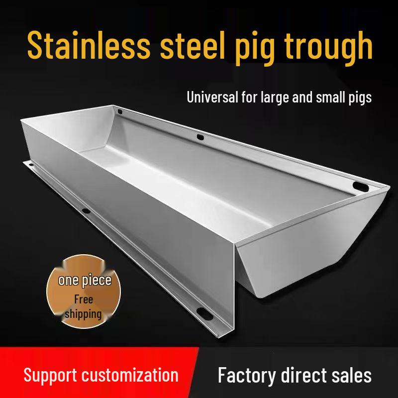 Stainless Steel Water and Feed Trough for Piglets and Fattening Pigs - Durable, Free-Feeding & Drinking Trough