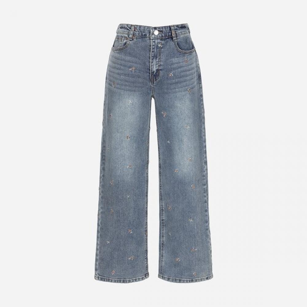Thursday Island Floral Embroidery Denim Pants T266mje141w
