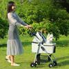 High-view Lightweight Pet Stroller Foldable Pet Dog Stroller Multi-directional Breathable Pet Stroller Detachable Basket