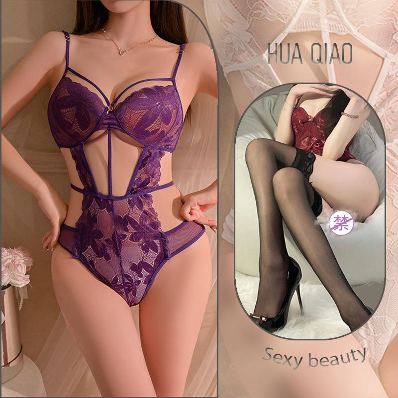 Sexy Erotic Underwear Hollow Pure Desire Temptation Strap Lace Free Pajamas Flirting Erotic Underwear Women Are So Transparent