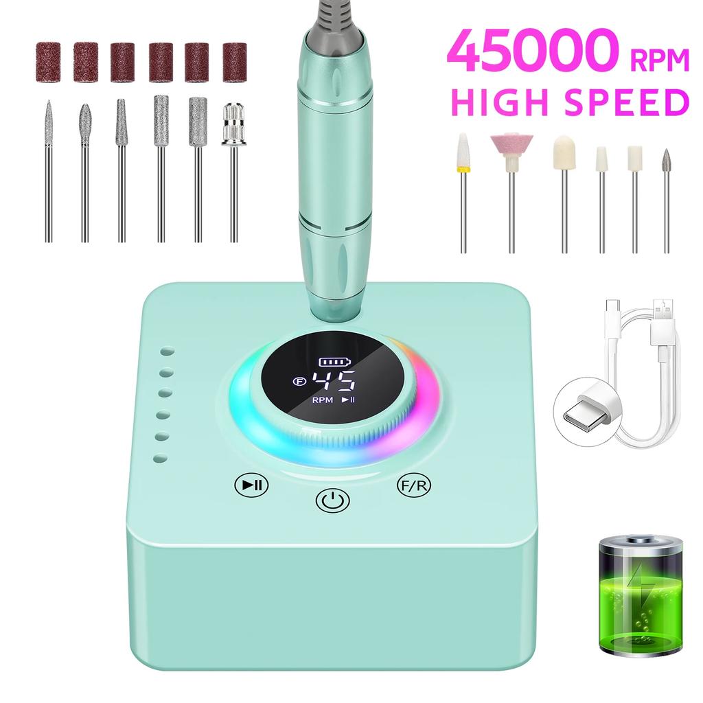 DianaBeauty 45000RPM Rechargeable Manicure Drill Desktop Polishing Machine Electric Manicure Sander Low Noise Nail Salon Tools