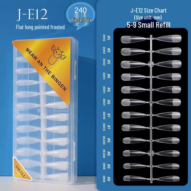 Dual-Use Seamless Transparent Frosted Nail Tips - Extendable Flat/Arc Design