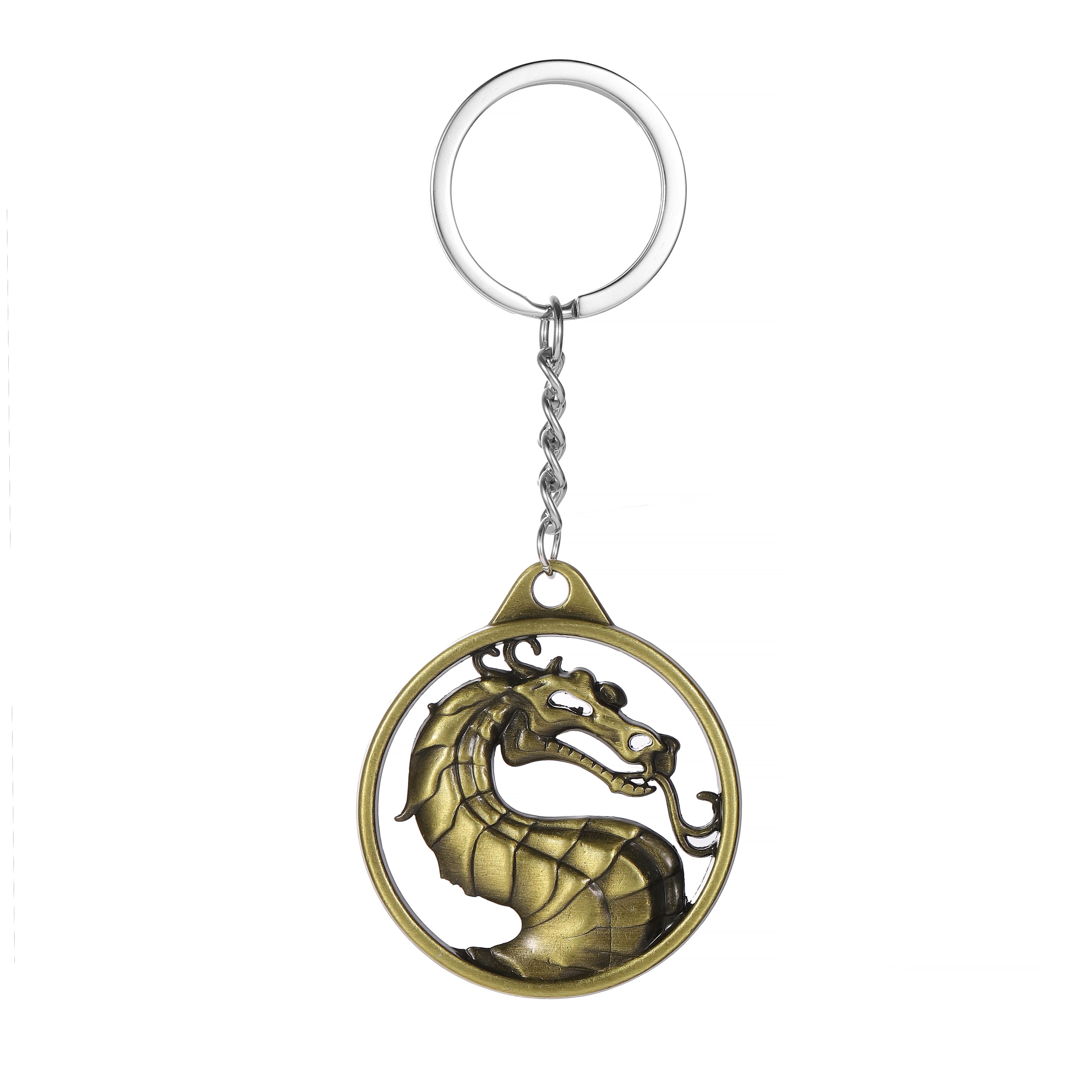

Classic Fighting Key Chain Games Mortal Kombat Peripheral Keychain Hip Hop Style Dragon Head Keyring Collection Accessories