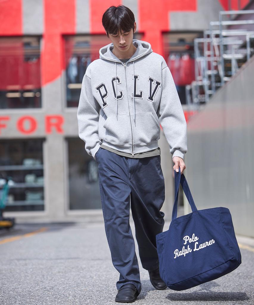 Pol Pclv Double Applique Zip-Up Hoodie_Gray