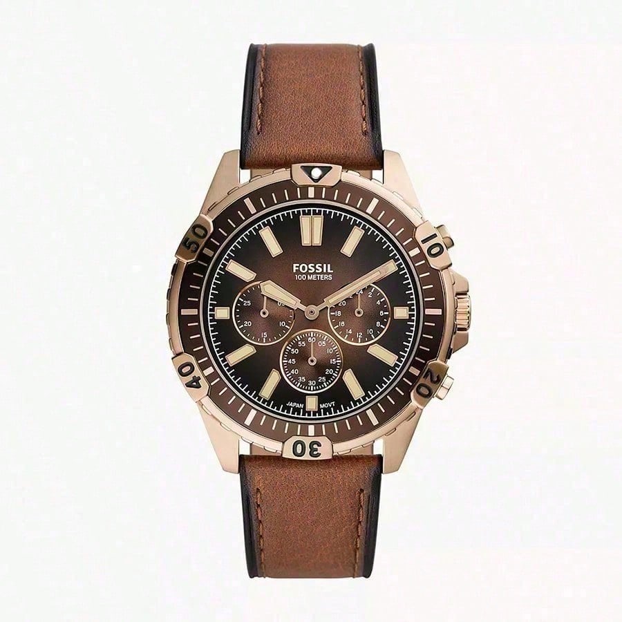 Fossil Garrett Chronograph Medium Brown Eco Leather Men's Watch | FS5867
