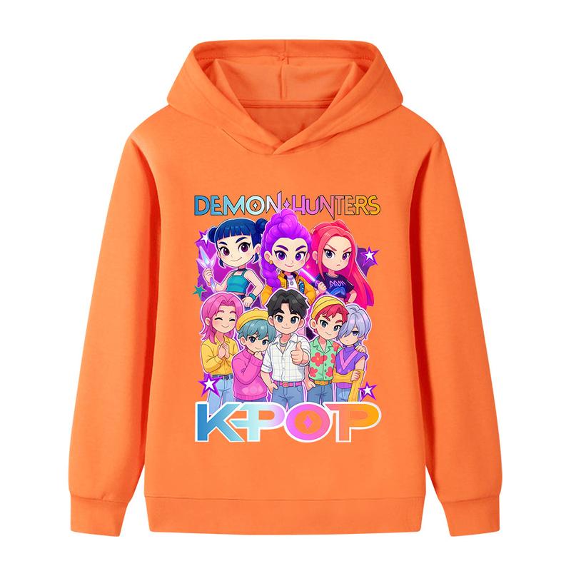 Winter New Saja Boy Band Children's Hooded Sweatshirt Kpop Devil Pop Devil Hunter Inspired Movie Fashion Girl Top