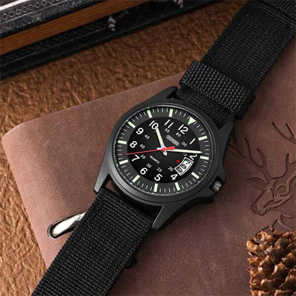 Reloj Hombre  Fashion Men Nylon Strap Band Watches Luxury Men Quartz Watch Sports Calendar Date Wristwatch Relogio Masculino