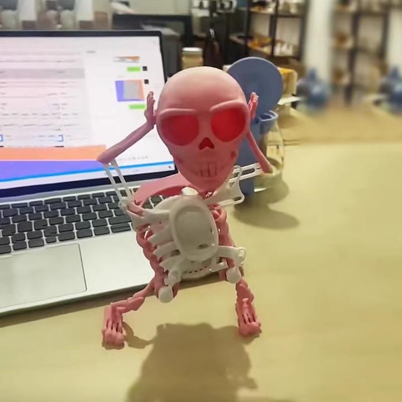 3D Skeleton Man Dancing,Dancing Skull Ornament, Dancing Character Scary Skeleton, Novelty Tabletop Car Home Toy Decoration.