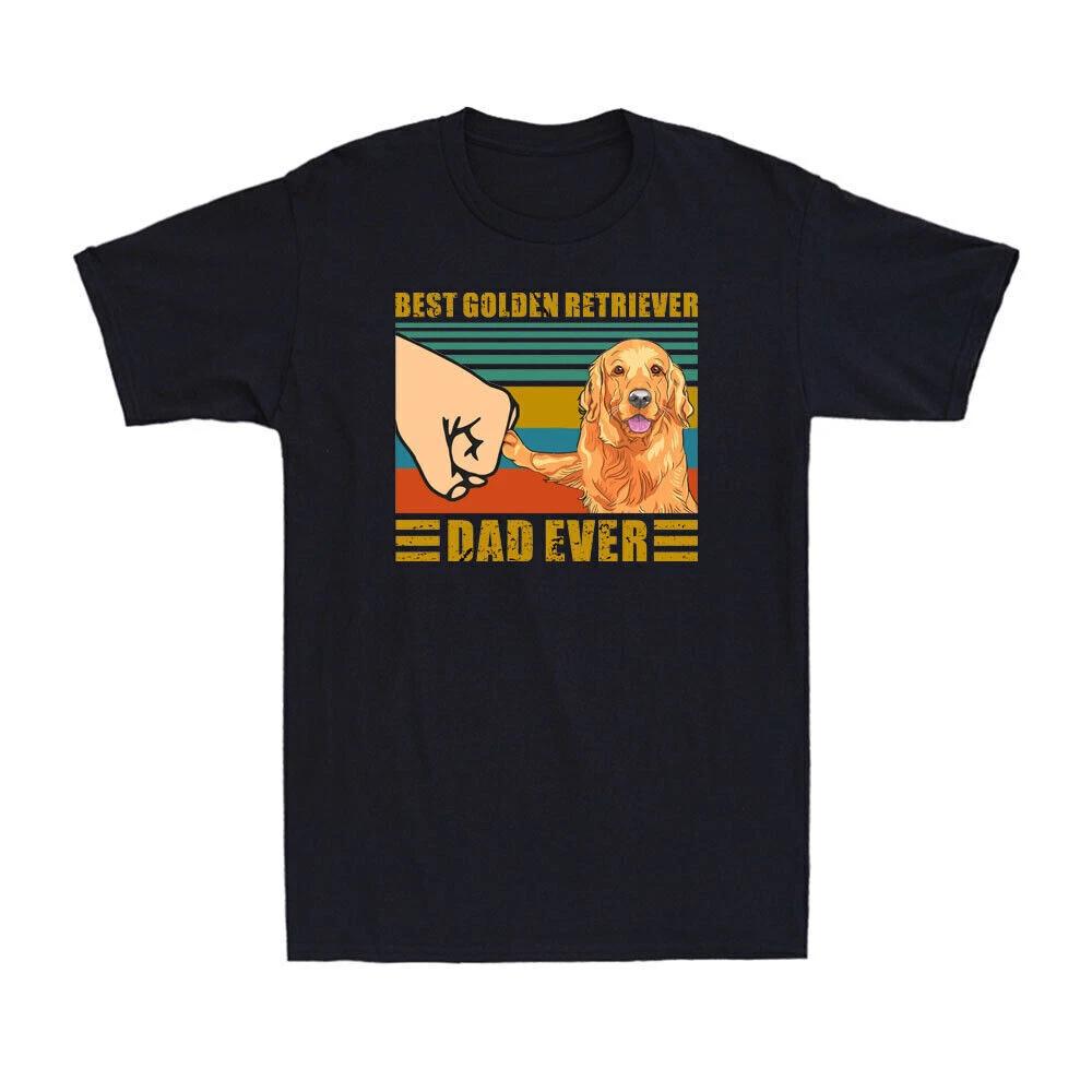 Best Golden Retriever Dad Ever Funny Golden Retriever Father s Day Gift T-Shirt L