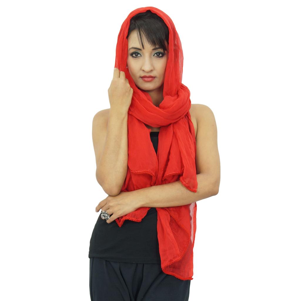 Chiffon Blend Dupatta Long Stole Women Neck Wrap Indian Scarves Chunni