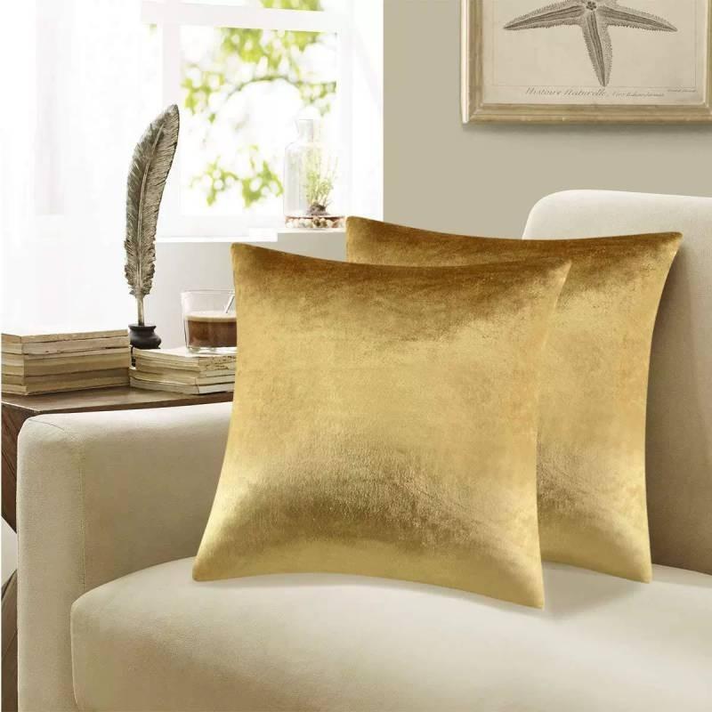 Cushion Cover Golden Sofa Pillow Case 4545cm Home Decor Without Pillow Stuffing