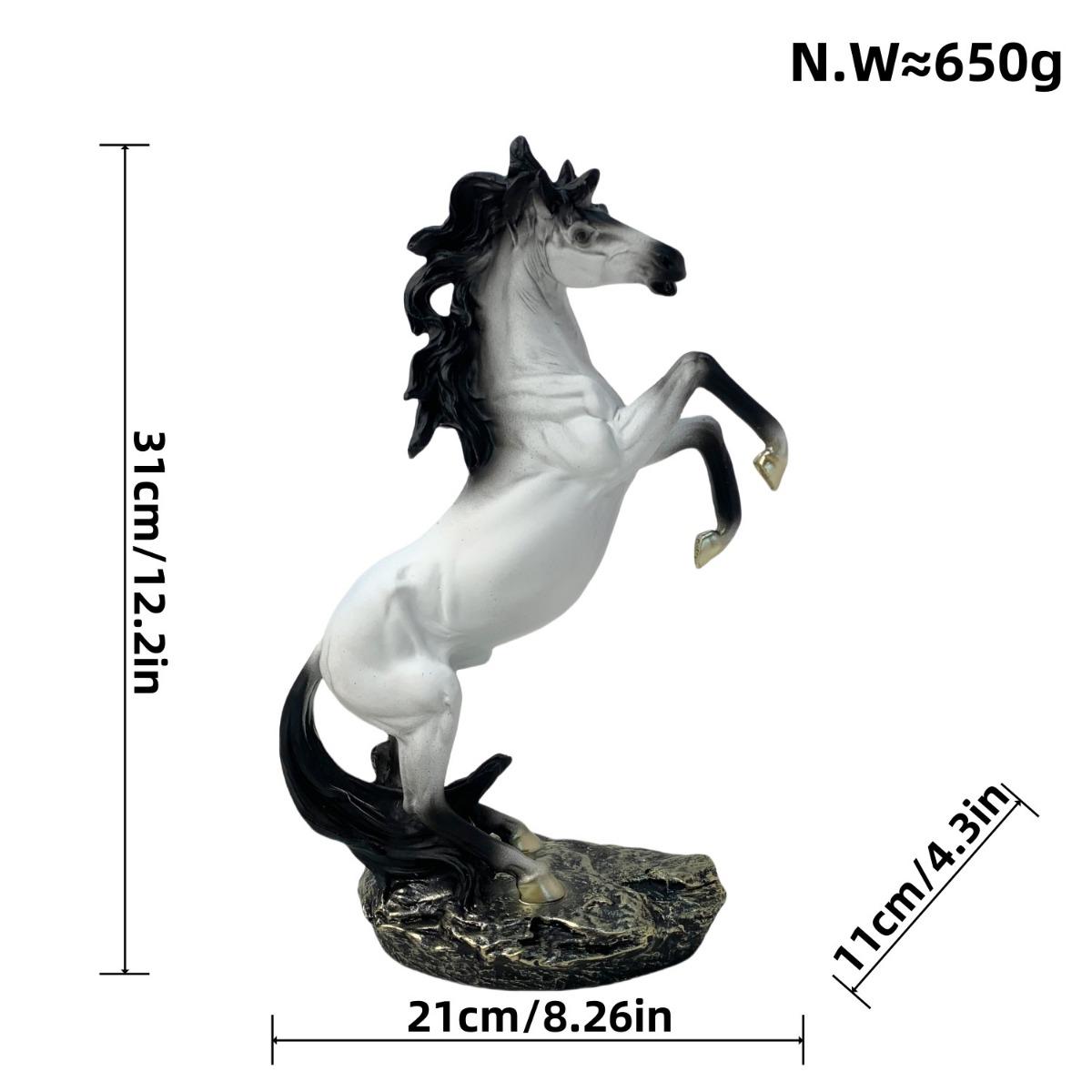 

Статуэтка стоящей лошади ручной работы, украшение стола для кабинета, легкая белый